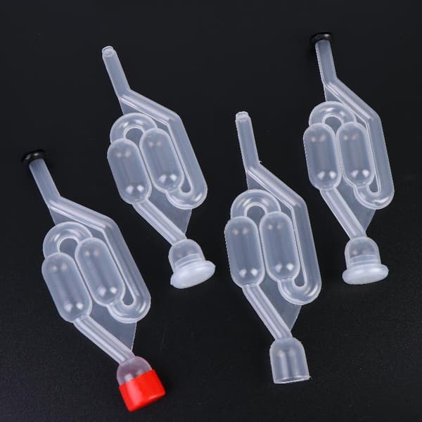 2/4 stk. bobleluftlås, gjæringsstopper og gjæringsventil B red lid 2pcs
