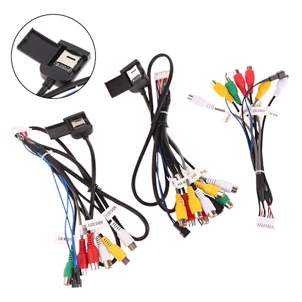 Bilradiokabel 20-pin RCA-udgang AUX ledningsnet Ledningstilslutning 7 Head