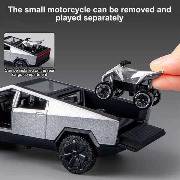 1:36 Alloy Pickup Pull-Back Bilkollektion En Stor Och En Liten Silver