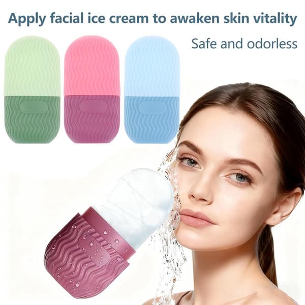 Silikone isterningform isrulle massager til ansigtsispose Blue