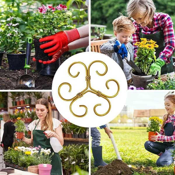 Metallklätterfäste Blomformad Hållklämma Stjälkfäste Green B