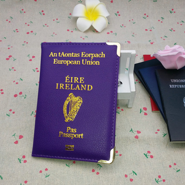 Irland Passport Cover Resekort Case ID-kort Purple