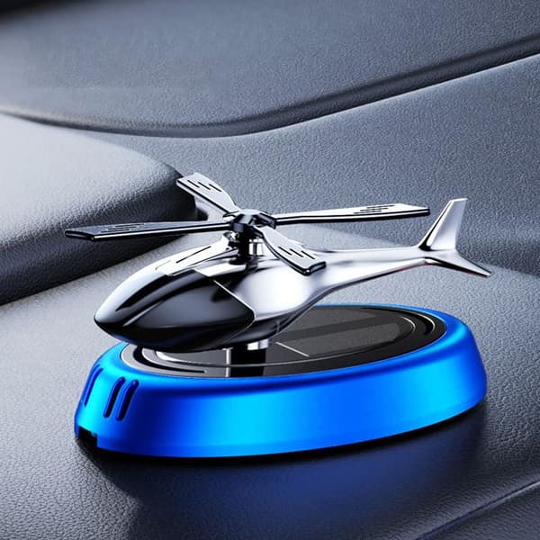 Solcellsdriven billuftfräschare Parfym Helikopter Dekor Inredning Black