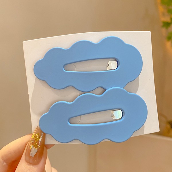 2stk e n Hår Sideklemmer Cloud BB Hårnål For Dame Jenter Gave Light blue