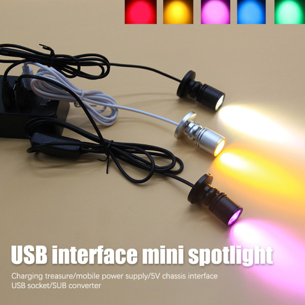 Led USB Spotlight Smykkeskab Showcase Counter Lampe Silver Red Light