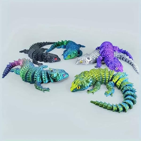 3D-printede sammenvoksede firbenstatuepynt Black