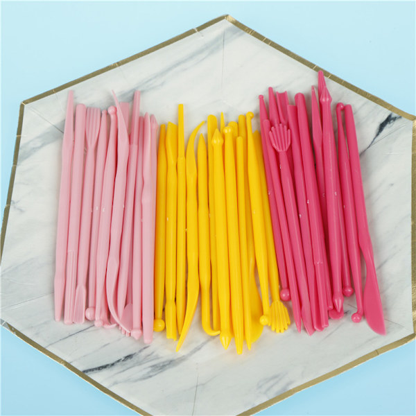 Kake Utskåret 14stk Fondant Kake Sukker Blomst Skulpturgruppe Sha Pink
