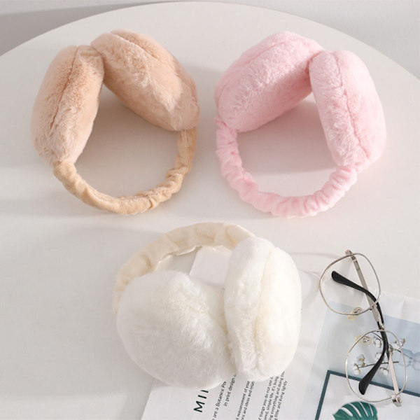 e Warm Fluffy Earmuffs Öronskydd Vikbara Warmers Ear Warm S White