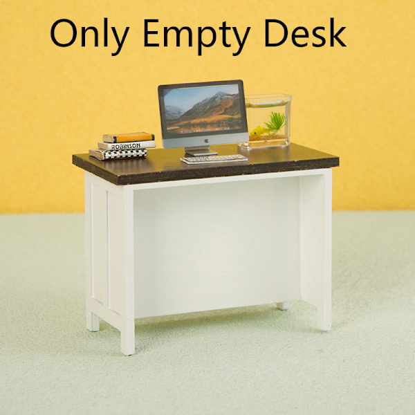 1:12 Dollhouse Miniatyyri Desk Kaksikerroksinen säilytyspöytäkalusteet Apricot