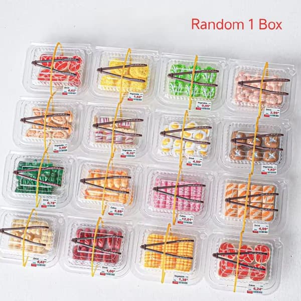 1/3 æske miniature simulation lækre grill-ingredienser T Random 1 Box