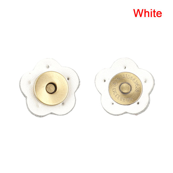Bagageväska Magnetiska knappar för kvinnor Handgjorda DIY-handväska Acc White White