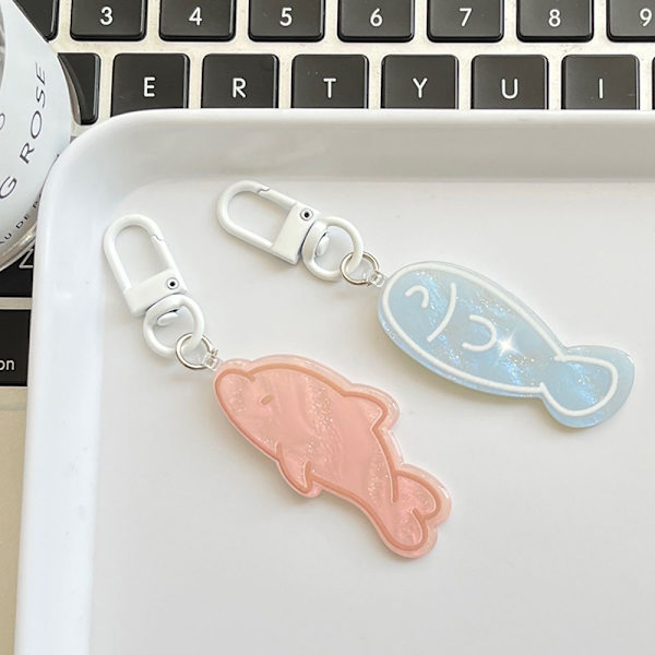 e Fish Dolphin Avaimenperä Eläin Riipus Avaimenperä Reppu Auto B Pink
