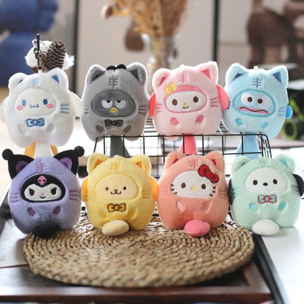 Sanrio Kuromi Plysj Animal Keychain Little Tiger Kuromi Melody Purple 10cm