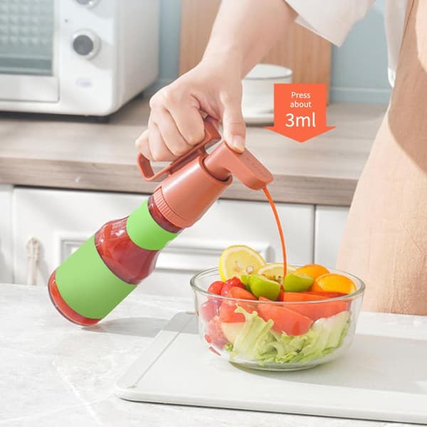 Ostronsåsflaska Munstycke Ketchup Pressmunstyckspump Med Sugrör Red
