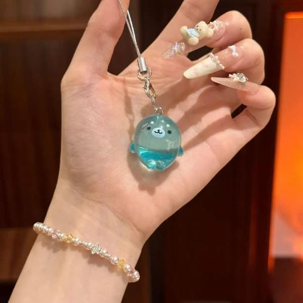 1/2/4 stk. e Sæl Nøglering til Taske Charm Telefon Snor Par Ba A3