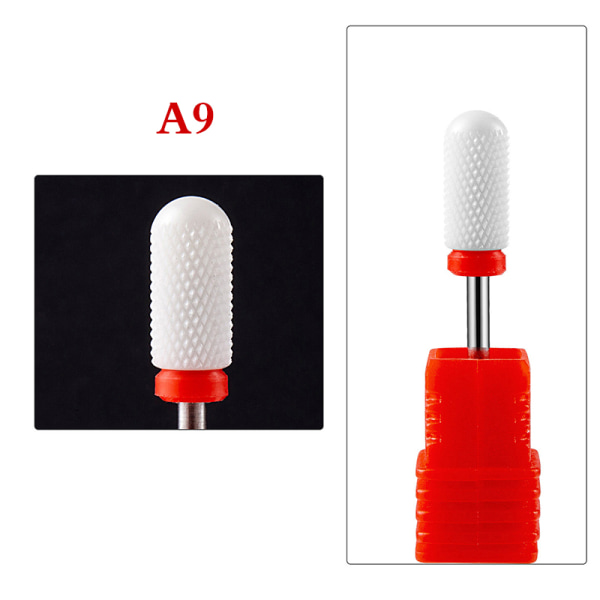 1 STK Keramisk Tungsten Nail Drill Bits Fil for elektrisk manikyr A9