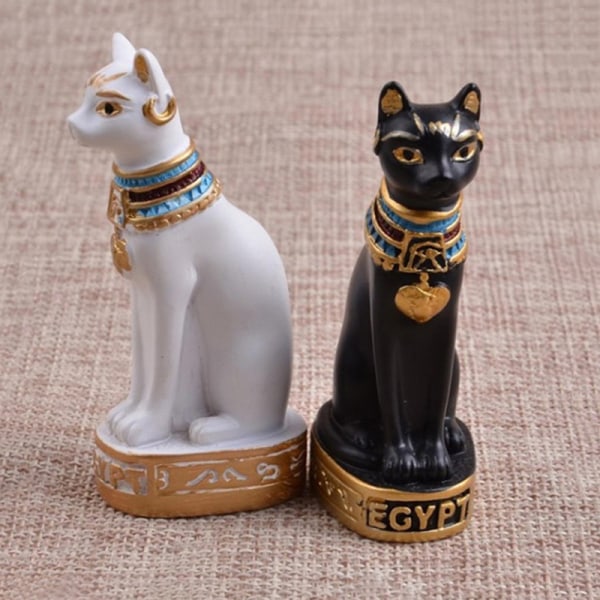 mini egyptiläinen bastet kissa patsas veistos egypti jumalatar hahmo White