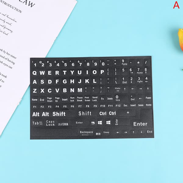 Engelsk Full Keyboard Frosted Transparent Keyboard Stickers Com A
