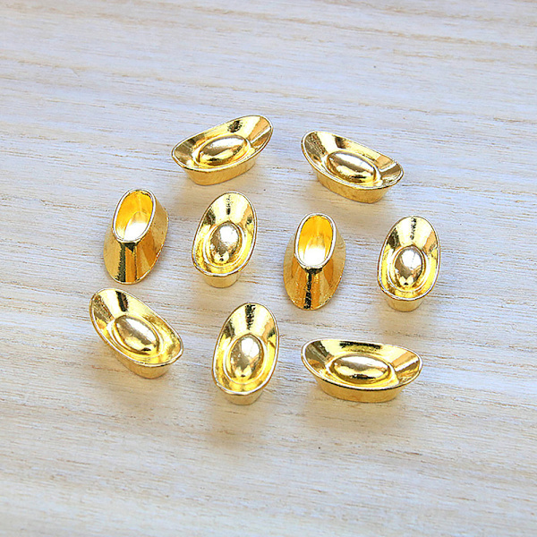 5 st Tackor Guld Yuan Bao Wealth Golden Staty Tackor Dekor Orn Gold