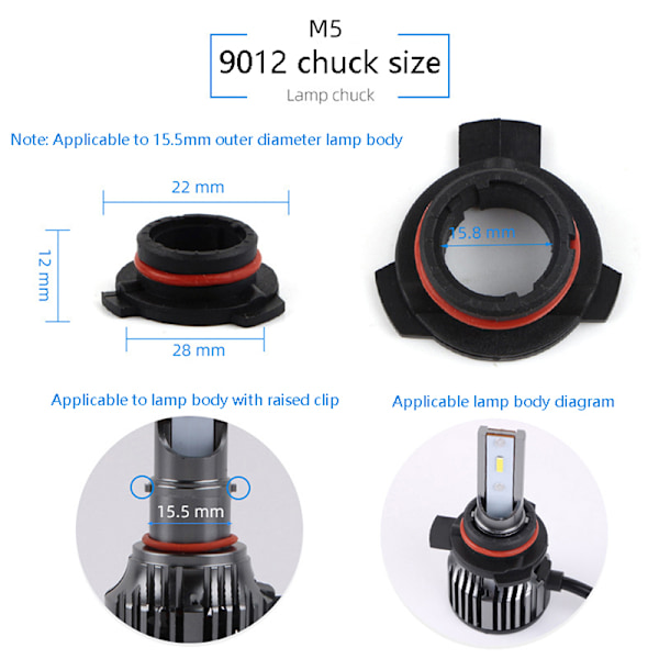 Bil LED Forlygte Pære Sokkel Adapter Fatholder H1 H4 H7 H11 A7