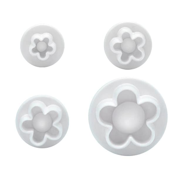 4 stk. plommblomst kake stempel fondant kakeform plomme bakeform