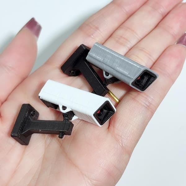1/2 stk. 1/12 Dukkehus Mini Overvågningskamera Model til Mikro Grey