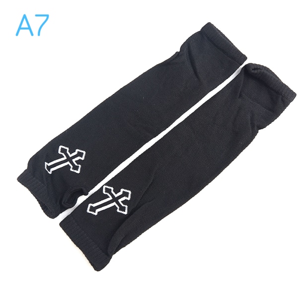 Gothic Punk Style Half Finger Long Glove Stickad Längd Ärm Fin A7