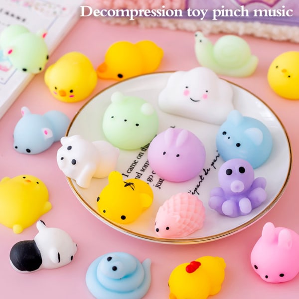 Kawaii Animal Soft Mochi Fidget Toys Antisensoriska leksaker för Adu 16