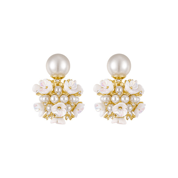 Fashion Shell Pearl Ball Shape Stud øreringe til kvinder bryllup