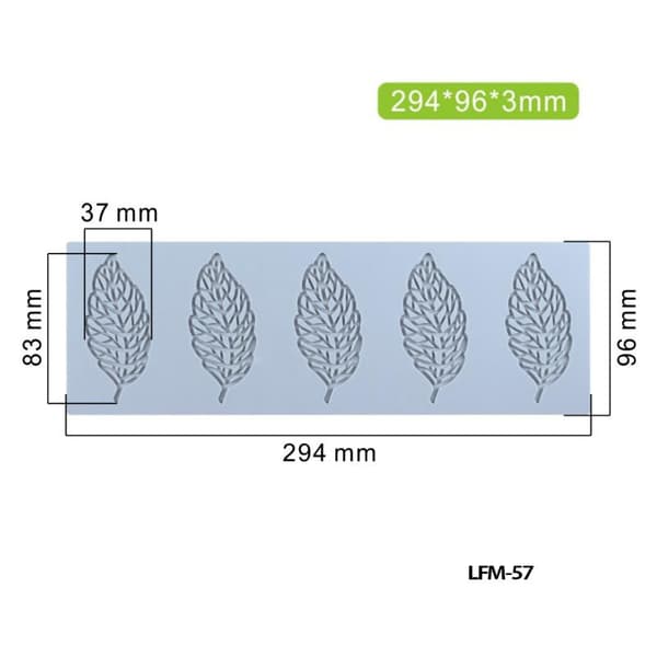 Silikoneforme Blad Bageforme Fondant Kagepynt Blonder LFM127