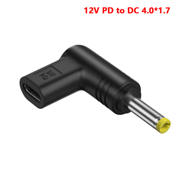 USB C PD Til DC Strømkontakt Universal 5/9/12V Type C Til DC J 12V-4.0x1.7