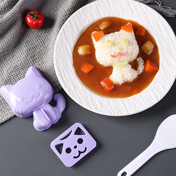 3 st/ set e Cat Sushi Form DIY Sandwich Rice Ball Form Kök A Purple