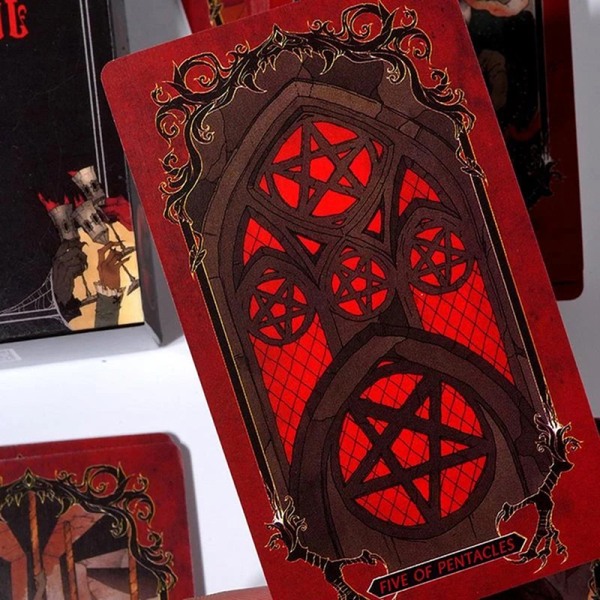 Täysi englantilainen Tarot-aloittelijakortit Kauhutarot-ennustus