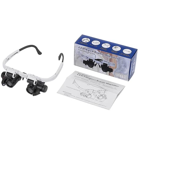 2022 8X/23X Double Eye LED-lampeforstørrelsesglas briller