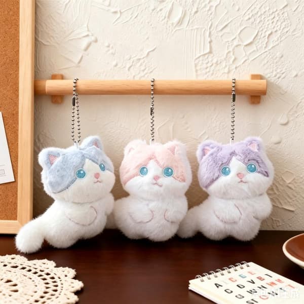 e Calico Cat Plysch Nyckelring A1