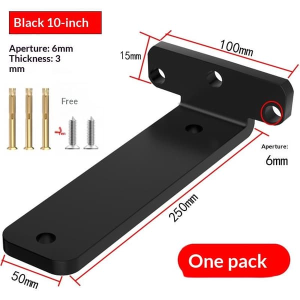 1 set kraftiga hyllkonsoler L-formad skiljeväggsstöd Black 250mm