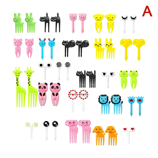 Mini Kids Animal Fruit Picks Forks Lunchbox Tillbehör Dekor T A