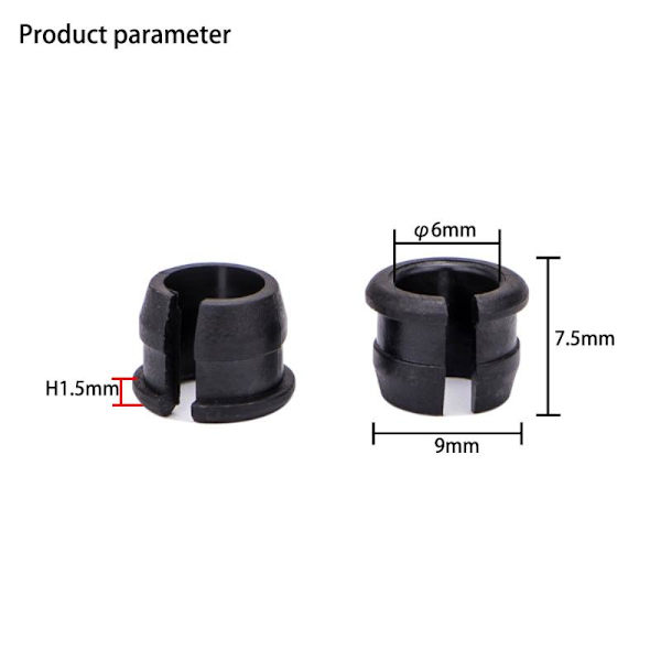 10 st cykelventilhålsadapter cykelslangadapter gummi