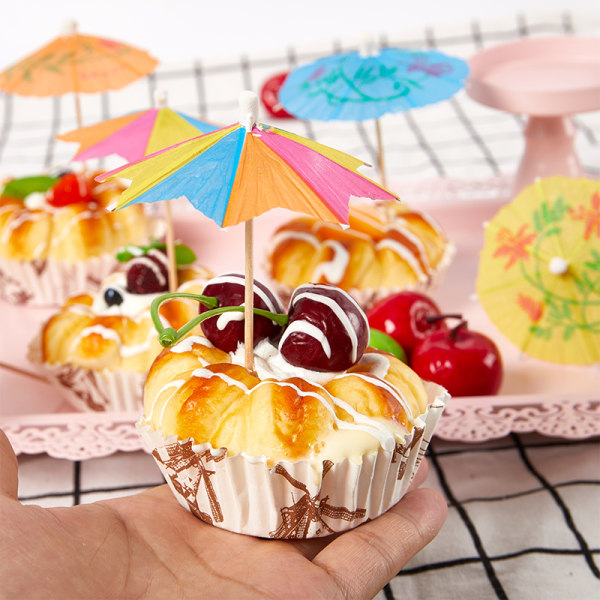 20-50st Multi Colored Paper Cocktail Paraply Mini Party Dri C