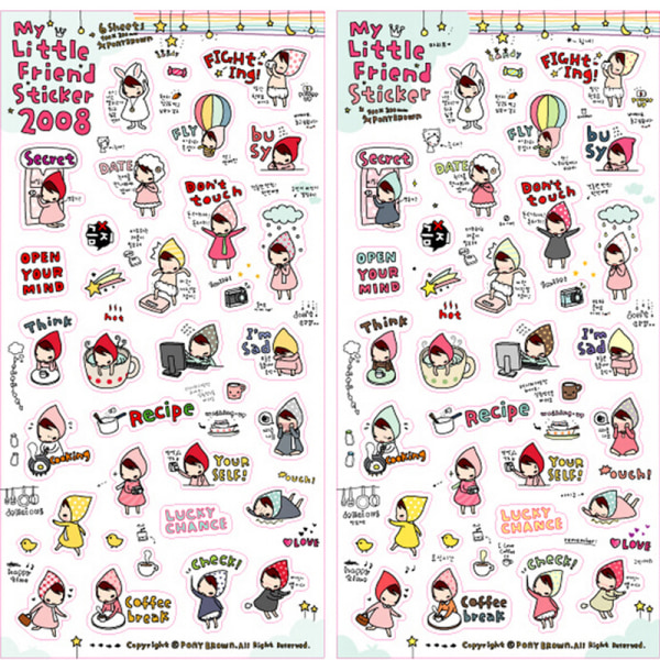 6 ark My Little Friend DIY Schema Diary Calendar Filofax D