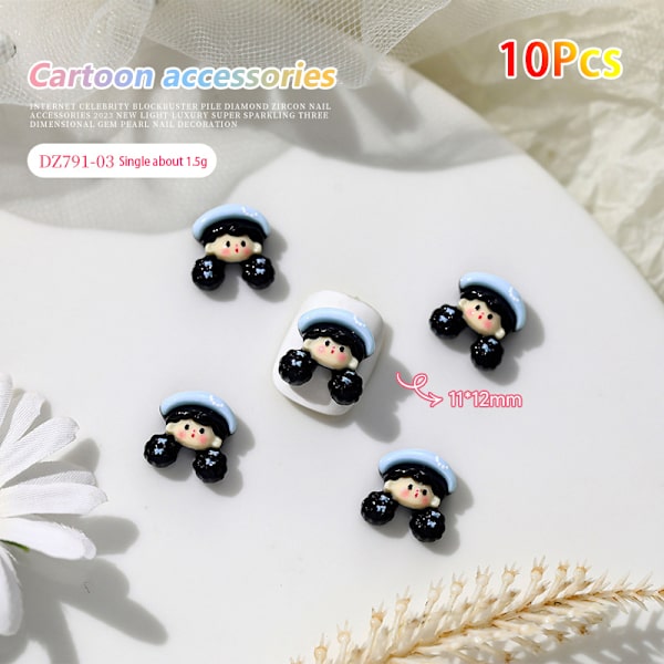 10kpl Sarjakuva Kuromi Kiti Kissan ja Koiran Nail Diamond Resin Wearin DZ791-03