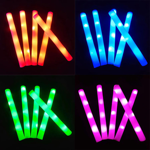 LED Glow Sticks Glow Foam Stick Cheer Tube Dark Light Fødselsdag Pink