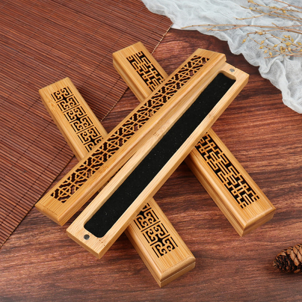 bambusta valmistettu suitsukepuinen pidike palava joss insence box bur A5