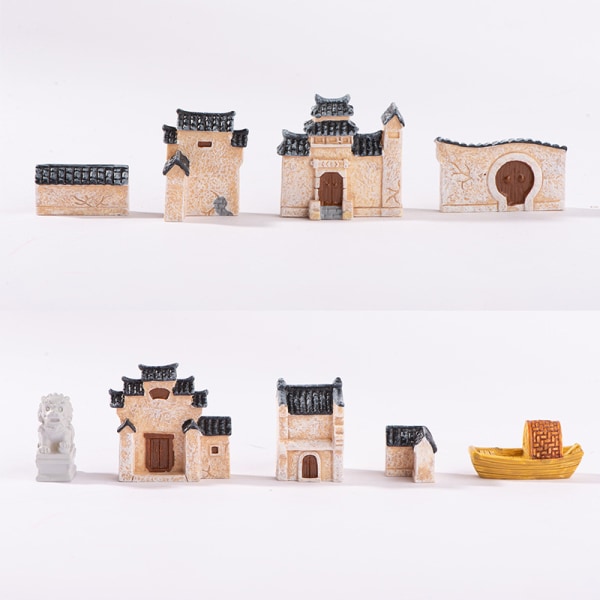 Miniatyr Fairy Garden DIY Resin Mini House Figurine Pot Ornam A1