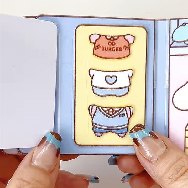 DIY Quiet Book Doudou Book Børn Piger Pædagogisk Håndlavet A2