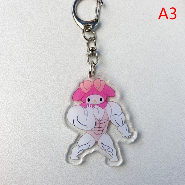 Morsom tegneserie anime figur akryl nøkkelring ryggsekk par penn A3