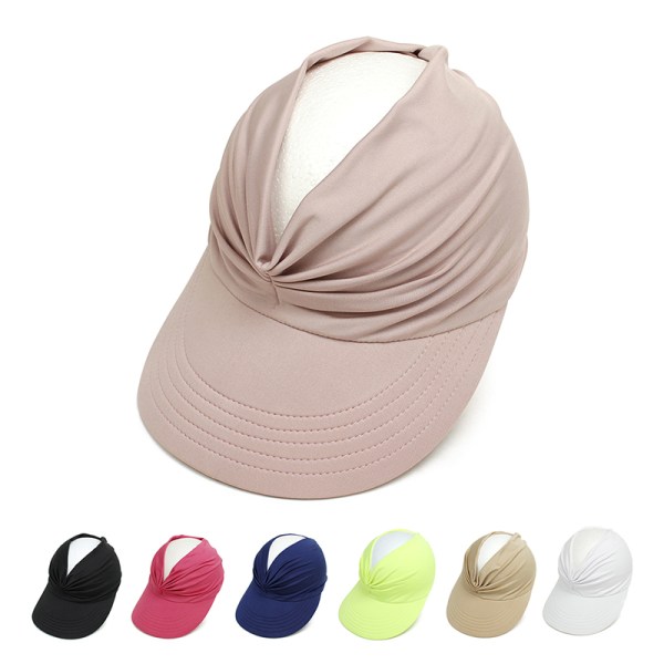 Fleksibel voksenlue for kvinner Anti-UV Wide Rim Visir Hat Easy T Pink