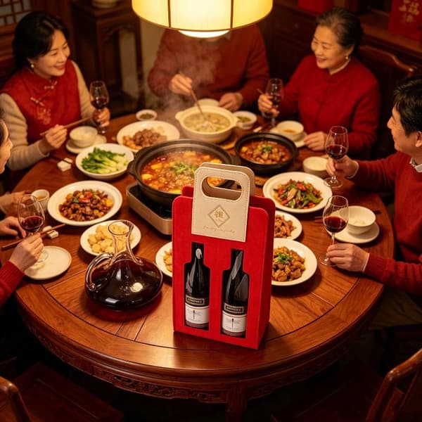 Non-woven Fabric With Handle Wine Gift Bag With Transparent Win A1