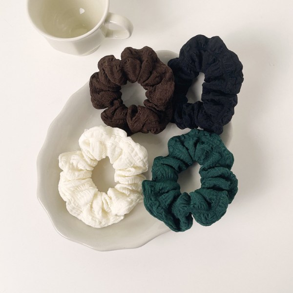 Fluffig veckad hårslips från tjocktarmen Hög hästsvans elastisk B A3