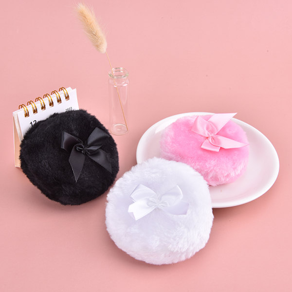 Butterfly Round Cosmetic Villus Soft Plush Powder Puff Sponge B Pink